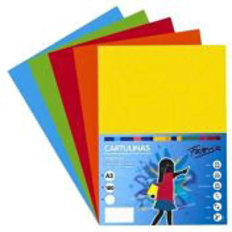 Carton colorat A3 Fabrisa 16238, 180g/mp, mix 5 culori intense, top 50 coli
