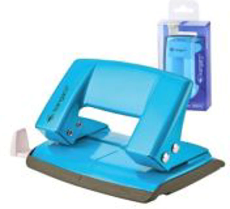Perforator Kangaro AION-10G/S, 10 coli, metalic, albastru turqoise, blister