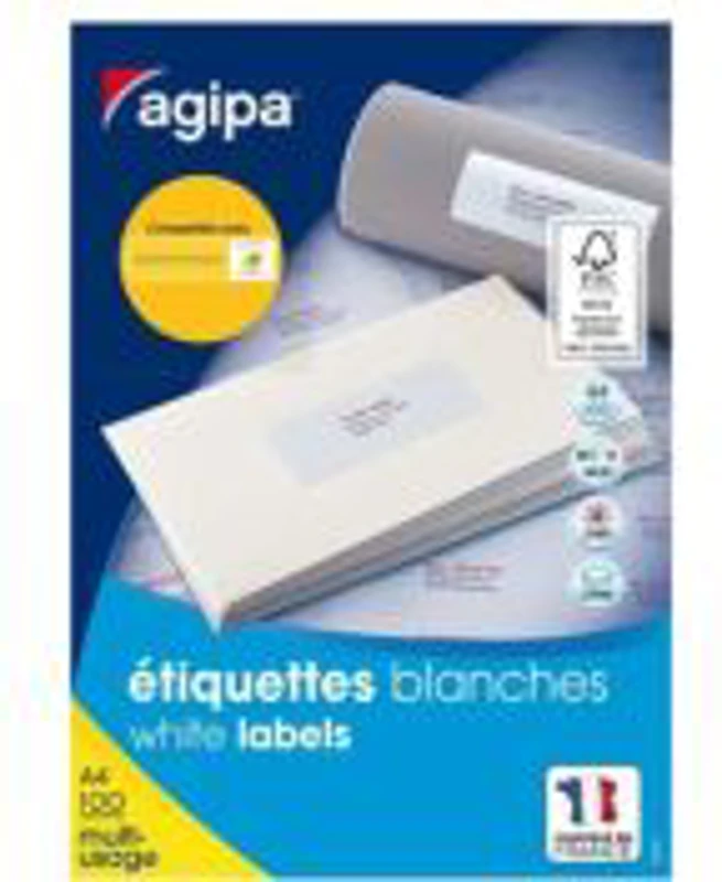 Etichete autocolante Agipa 114007, 72/A5, 16x22mm, alb, set 16 coli (1152 etichete)