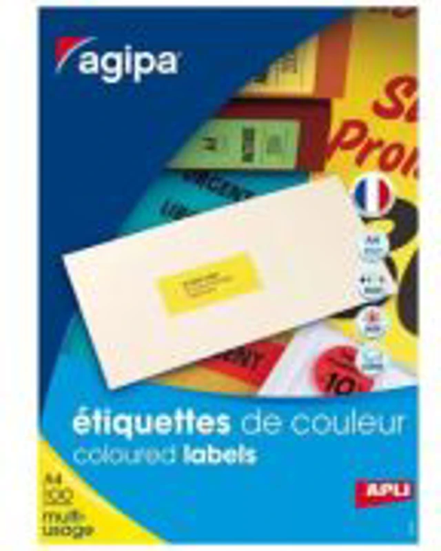 Etichete autocolante Agipa 119030, 27/A4, 70x31mm, permanente, colturi drepte, alb, top 100 coli (2700 etichete)