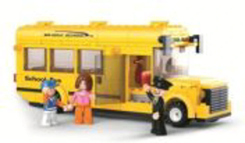 Joc de constructie Autobuz scolar, pvc, Sluban M38-B0507, 219 piese, 33x23. 7x5. 4cm