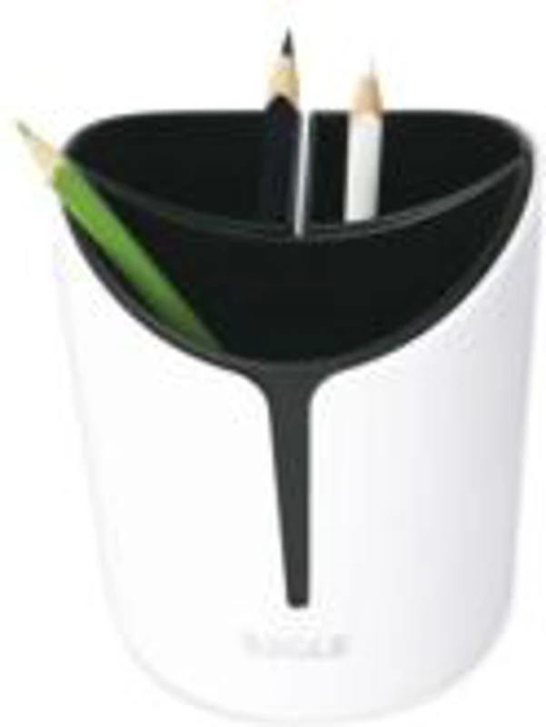 Suport instrumente de scris Eagle P5129, 11. 3x13. 3cm, 3 compartimente detasabile, plastic, alb-negru