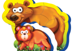 PUZZLE DIN SPUMA EVA- MAMA SI PUIUL URS, 8 PIESE, PUEDO