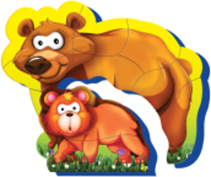 PUZZLE DIN SPUMA EVA- MAMA SI PUIUL URS, 8 PIESE, PUEDO
