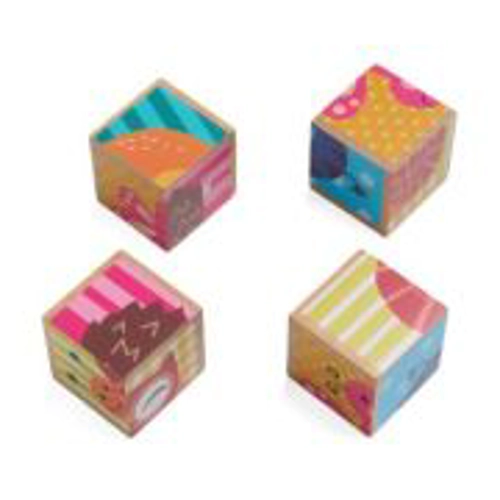 PUZZLE DIN LEMN CU ANIMALE, 4 PIESE, MOMKI