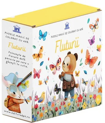 Fluturii - Puzzle magic de colorat cu apa