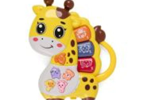 JUCARIE GIRAFA CU LUMINI SI SUNETE, GALBENA, MOMKI