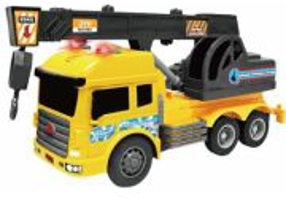 VEHICULE CU LUMINI, SUNETE  SI FRICTIUNE, SCARA 1/14, 27CM, MACARA GALBENA