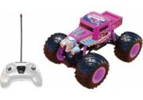 MASINUTA CU TELECOMANDA TIP CAMION BEAST RUNNERS, SCARA 1/24, 21CM, ROZ