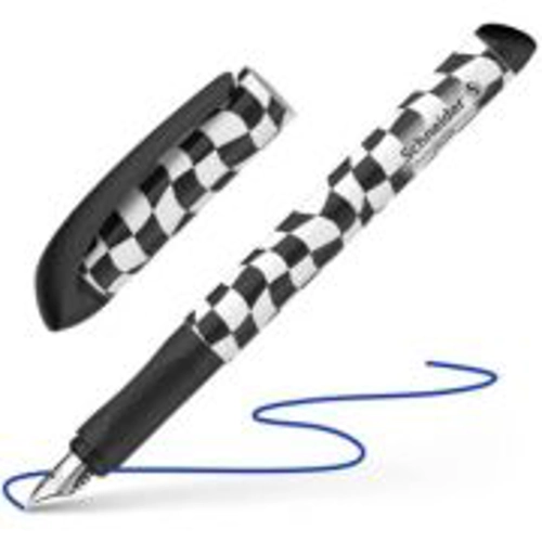 Stilou Schneider Voice STI184 / 160015 / 306642, varf M, alimentare rezerve, corp plastic patratele alb / negru