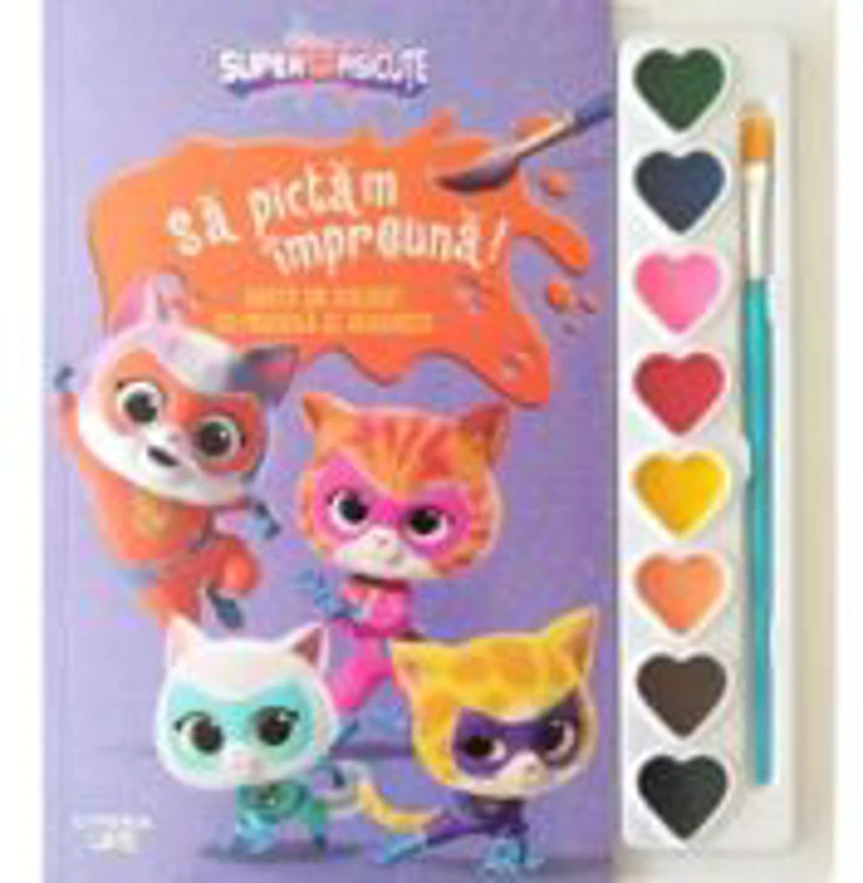 Disney. Superpisicute. Sa pictam impreuna! Carte de colorat cu pensula si acuarele