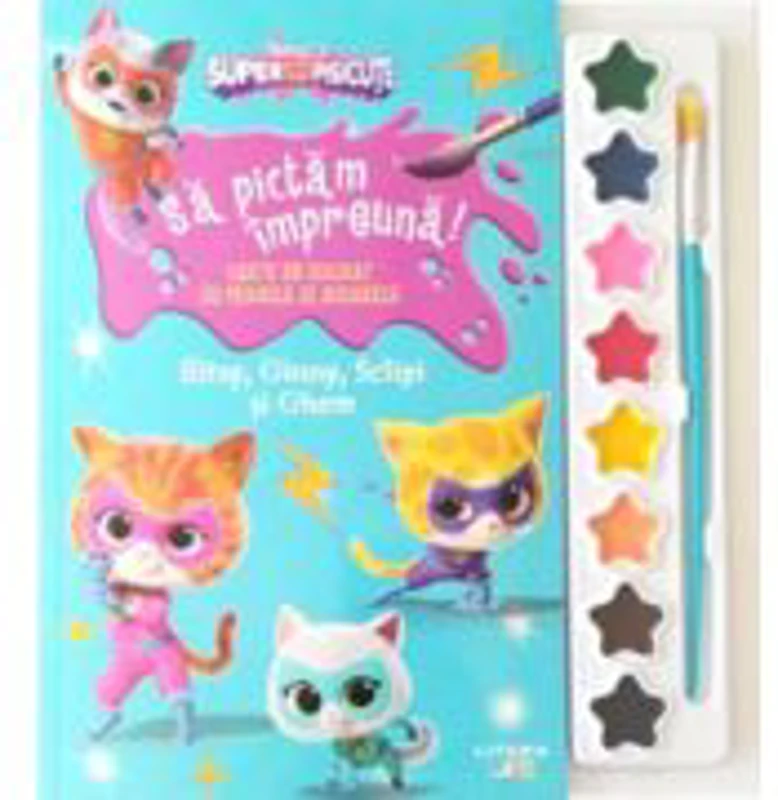 Disney. Superpisicute. Sa pictam impreuna! Bitsy, Ginny, Sclipi și Ghem. Carte de colorat cu pensula si acuarele