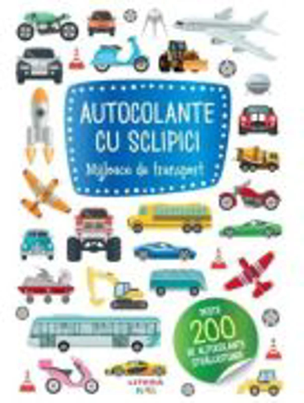 Autocolante cu sclipici. Mijloace de transport