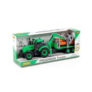 Tractor cu remorca lemne - Progresso, 40x11. 5x17 cm, Polesie