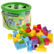 Cuburi din lemn, in galetusa, 50 piese/set