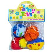 Minge zornaitoare, PVC/textil, pentru bebelusi, 4 buc/set