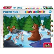 Puzzle, 100 piese, Ursul pacalit de vulpe, Colectia Basme Romanesti, Noriel