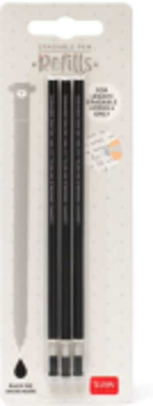 Set 3 rezerve pix cu gel, negru, Erasable Pen, Legami