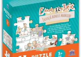 Ema si Eric invata bunele maniere. Puzzle gigant