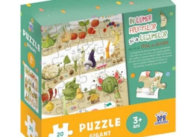 In lumea fructelor si a legumelor cu micul catel de usturoi - Puzzle gigant