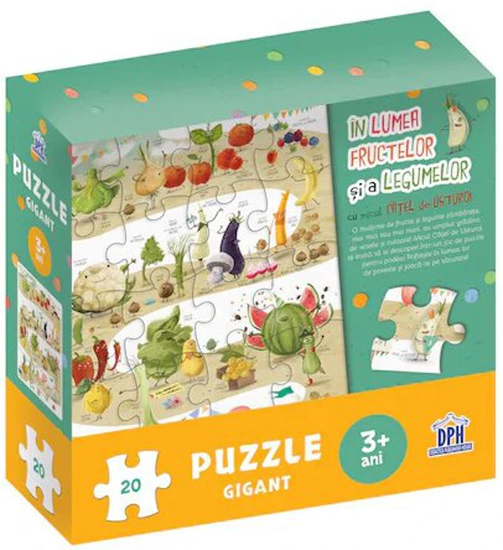 In lumea fructelor si a legumelor cu micul catel de usturoi - Puzzle gigant