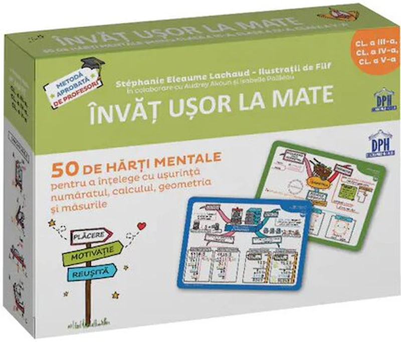 Invat usor la Mate: 50 de harti mentale - Volumul II - Cls. a III-a, a IV-a, a V-a