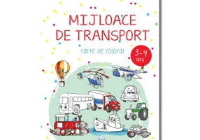 Mijloace de transport - 3-4 ani - carte de colorat