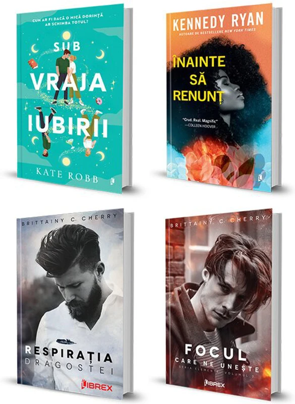 Pachet Sub vraja iubirii + Inainte sa renunt + Focul care ne uneste + Respiratia dragostei. Set 4 carti