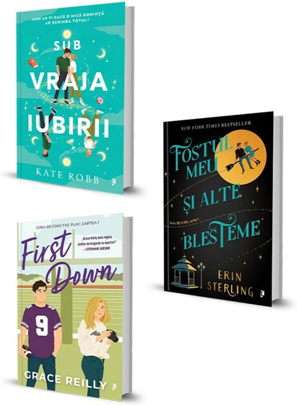 Pachet Sub vraja iubirii + First Down + Fostul meu si alte blesteme. Set 3 carti