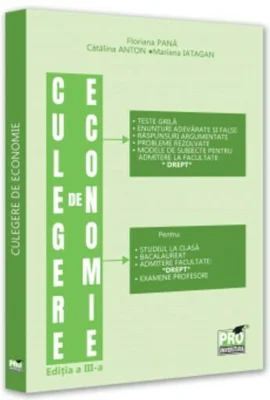 Culegere de economie pentru admiterea la Facultatea de Drept