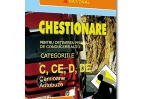 Chestionare pentru obținerea permisului de conducere categoriile C, CE, D, DE. Camioane si autobuze - 2025