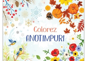 Colorez anotimpuri - Carte de colorat + 12 creioane colorate