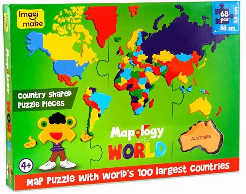 Puzzle educativ din spumă EVA - Harta Lumii