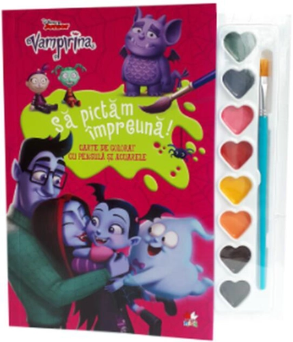 Disney. Vampirina. Să pictăm împreună! Carte de colorat cu pensulă și acuarele (format mic)