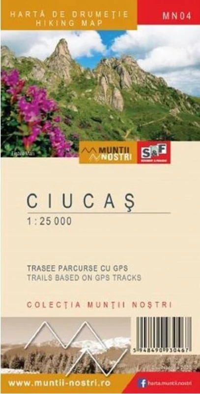 Munții Ciucaș. Hartă de drumeție