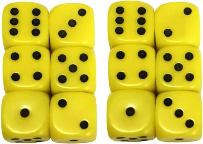 Set 12 zaruri 12 mm - galben opac