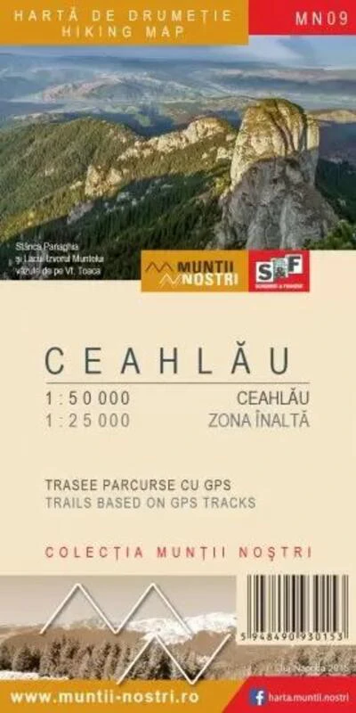Masivului Ceahlău - Hartă de drumeție