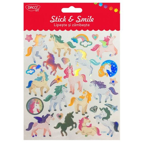 Abțibild DACO Lipește și zâmbește, unicorni - AB059