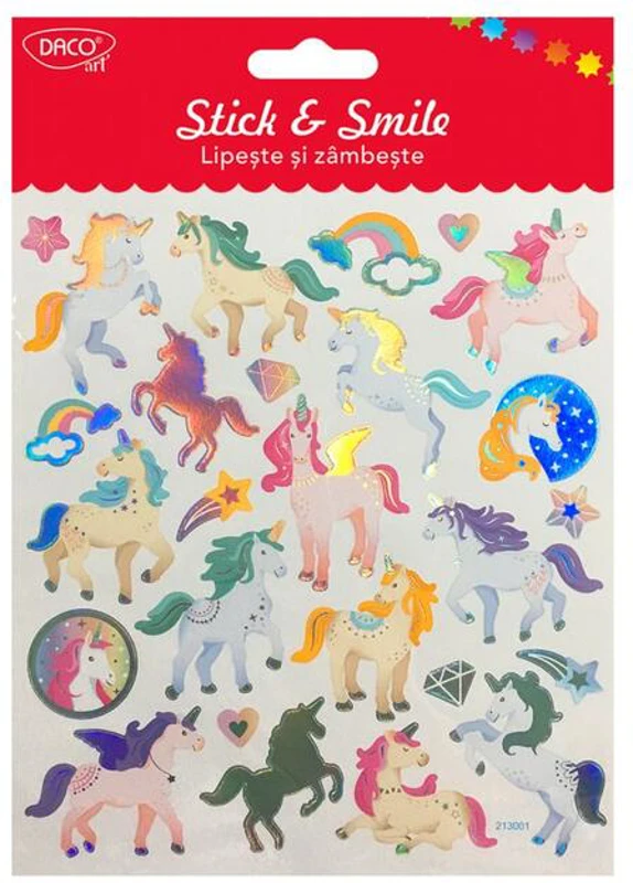 Abțibild DACO Lipește și zâmbește, unicorni - AB059