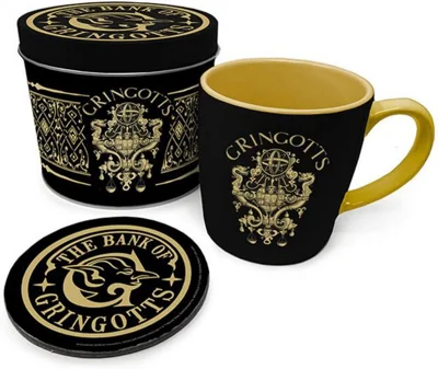 Set de cană 370 ml și coaster cu cutie Harry Potter - Gringotts