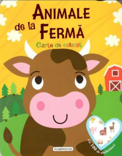 Animale de la fermă. Carte de colorat cu 100 de abțibilduri