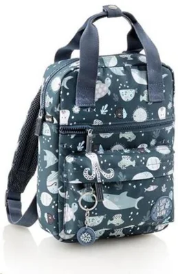 Mini rucsac tip geantă 30 cm, Miquelrius Save the Ocean, din materiale reciclate - MR16143
