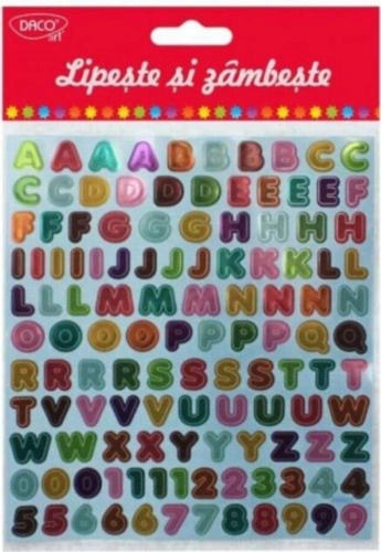 Abțibild DACO Lipește și zâmbește, litere și cifre - AB038