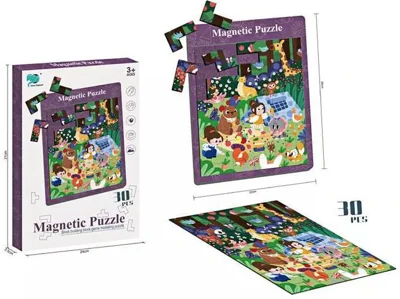 Puzzle Magnetic Fanny Elephant, În Excursie, 30 Piese