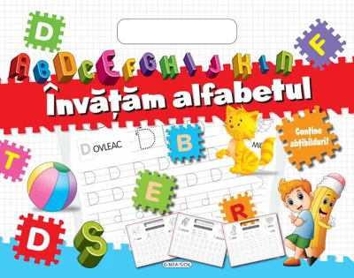 Bloc cu abțibilduri - Învățăm alfabetul