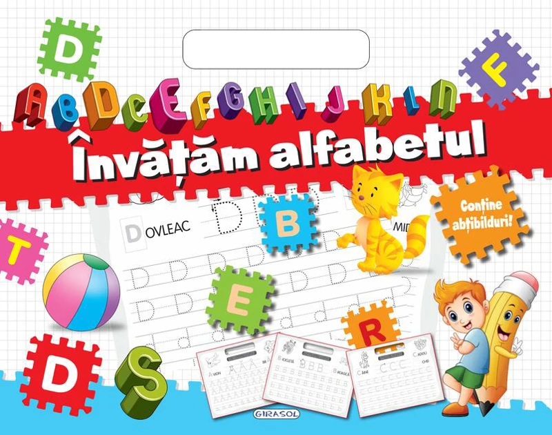 Bloc cu abțibilduri - Învățăm alfabetul