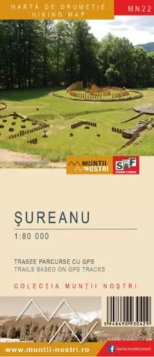 Munții Șureanu. Hartă de drumeție