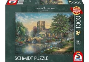 Puzzle 1000 piese Schmidt: Thomas Kinkade - Capelă din lemn de salcie
