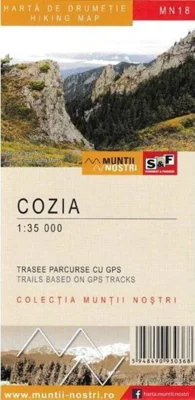 Munții Cozia. Hartă de drumeție