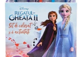 Regatul de gheață II. Set de colorat și de activități (conține 5 creioane și 5 radiere)
